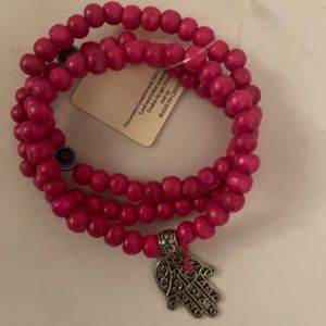 Hamsa beaded charm bracelet